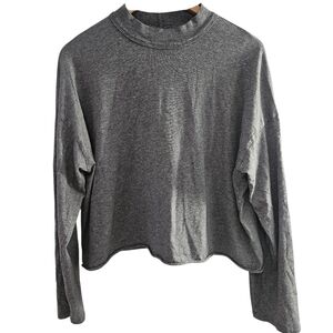Aerie Mockneck Grey Top Long Sleeve Minimalist Basic Shirt